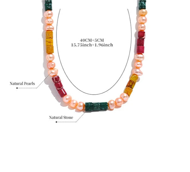 Pink Pearl Beaded Necklace