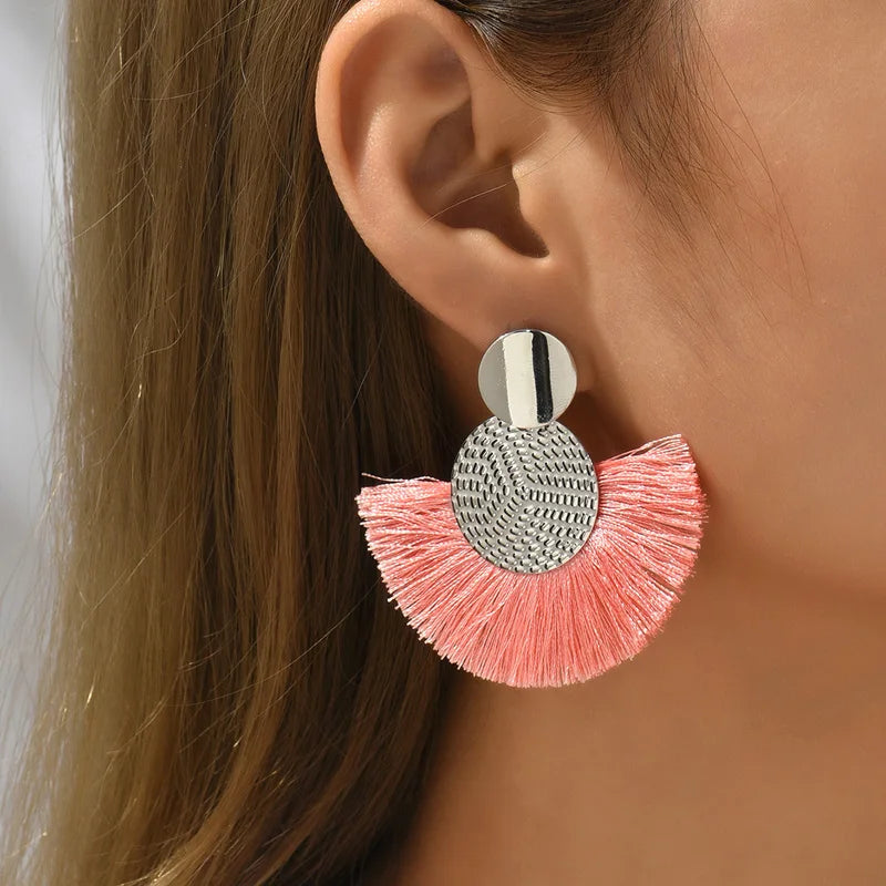Boho Fan Tassel Earrings