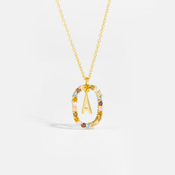 Sterling Gold Letter Pendant Necklace