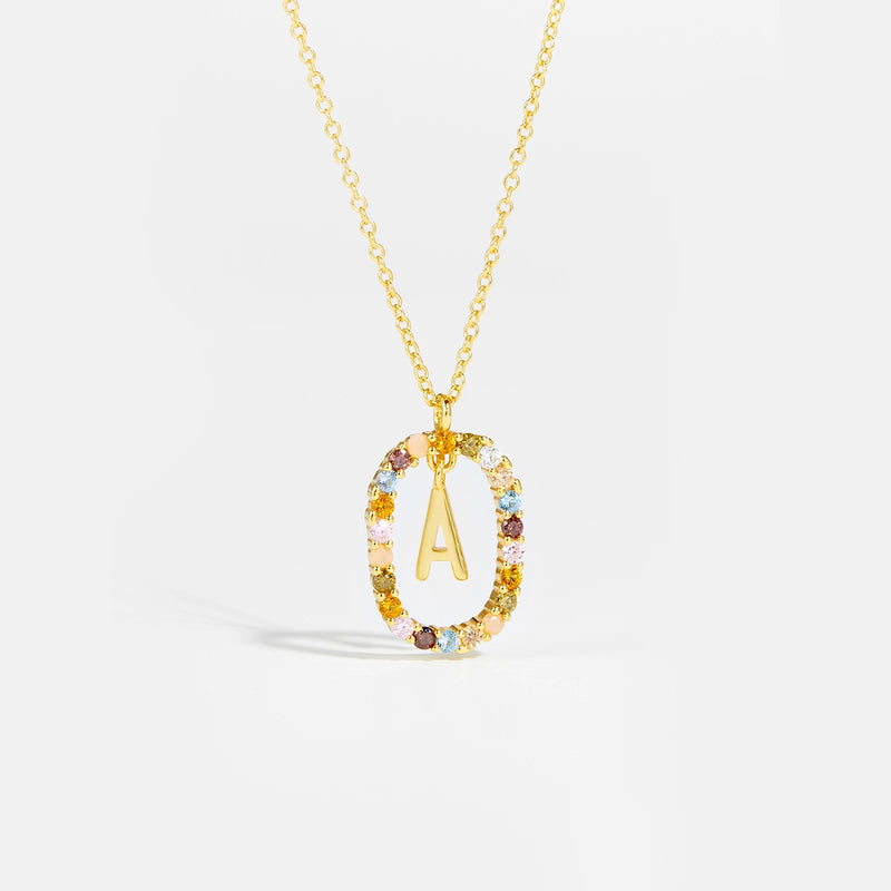 Sterling Gold Letter Pendant Necklace