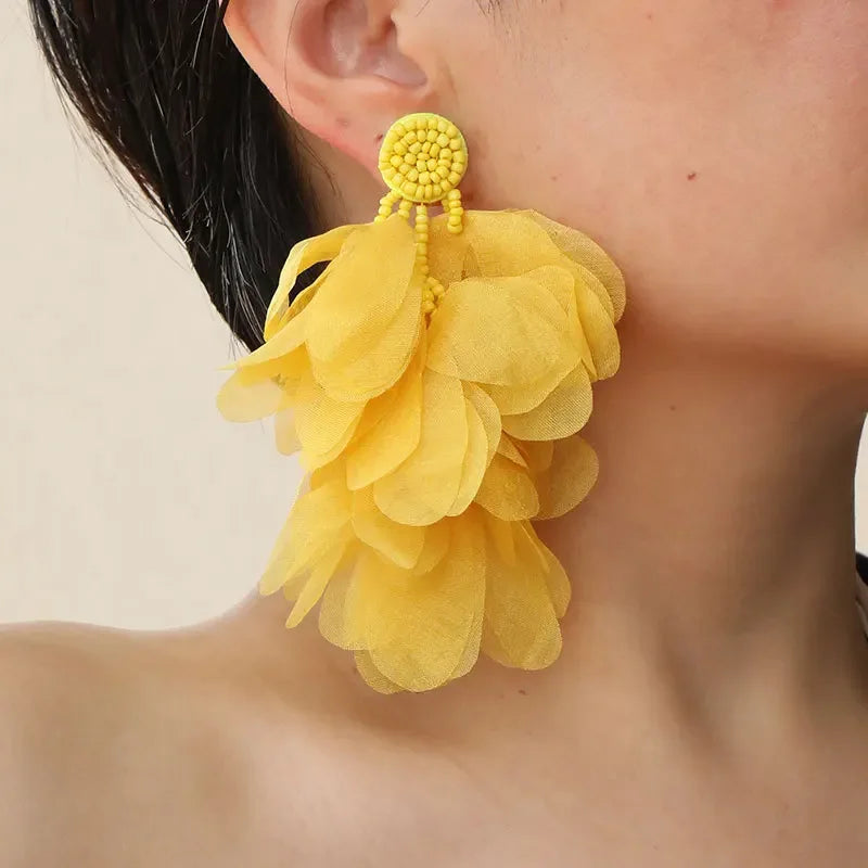 Bohemian Flower Tassel Earrings