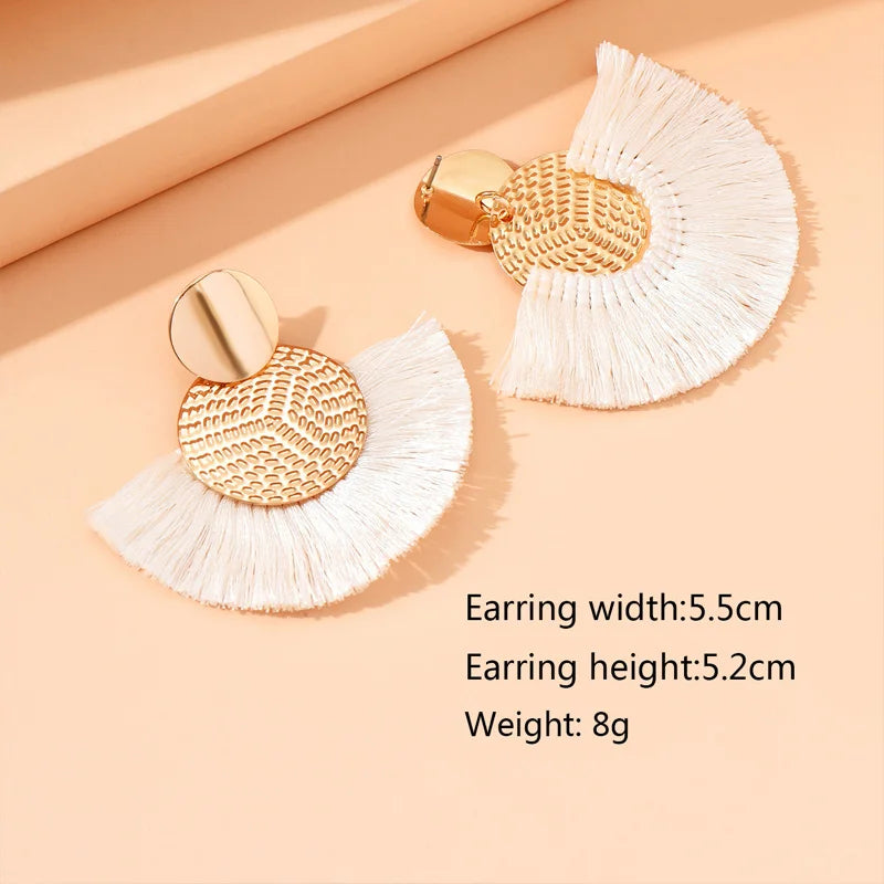 Boho Fan Tassel Earrings