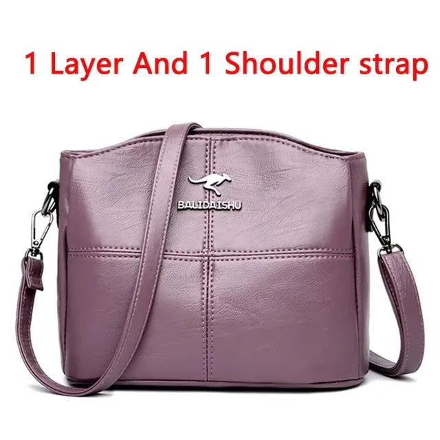 Leather Luxury Handbag. Shoulder Crossbody Handbag