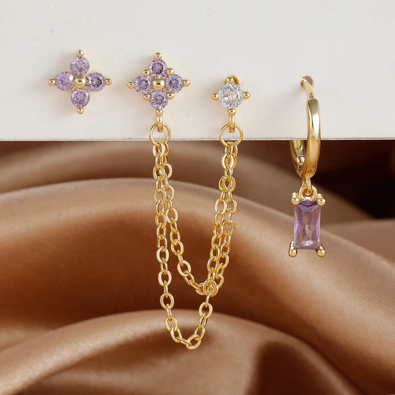 Birthstone Earrings Set