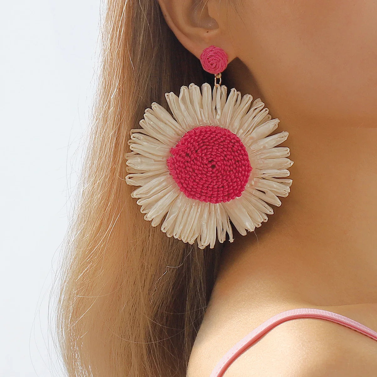 Boho Sunflower Dangle Earrings