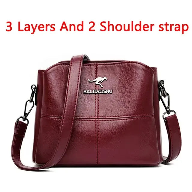 Leather Luxury Handbag. Shoulder Crossbody Handbag