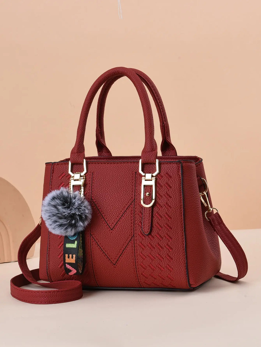 Fashionable large capacity embroidered women's crossbody bag