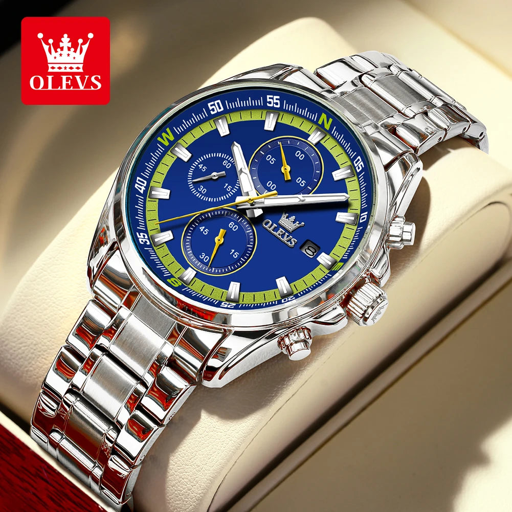 Exclusive Men's Watch Stainless steel Classic Three Small Dials Waterproof  Watch