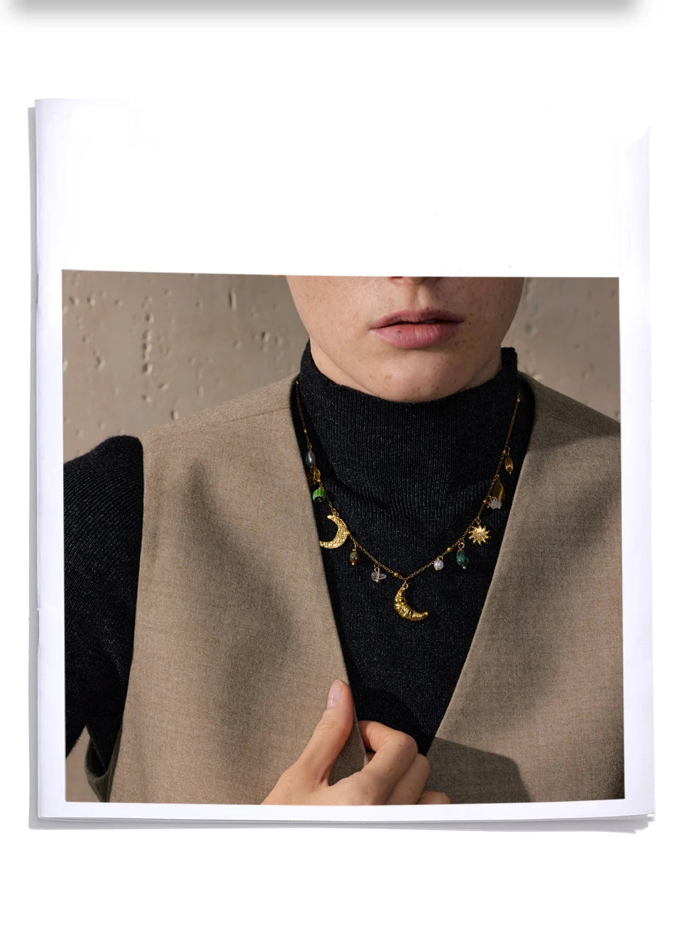 Moon & Pearl Drop Necklace