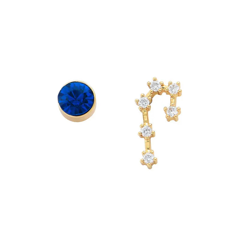 Needle Style Zodiac Stud Earrings