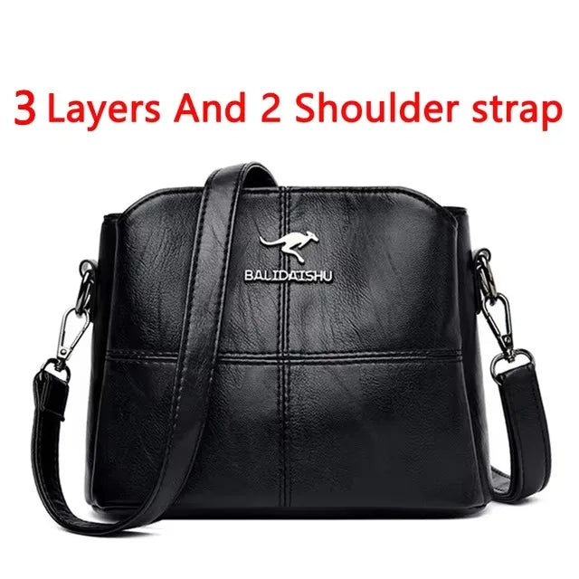 Leather Luxury Handbag. Shoulder Crossbody Handbag