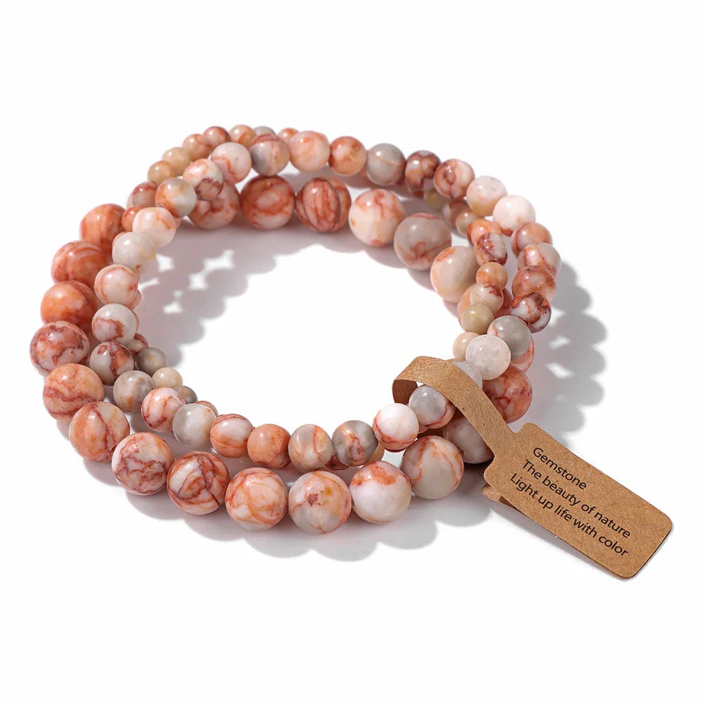 Rhodonite Beads Bracelet Set