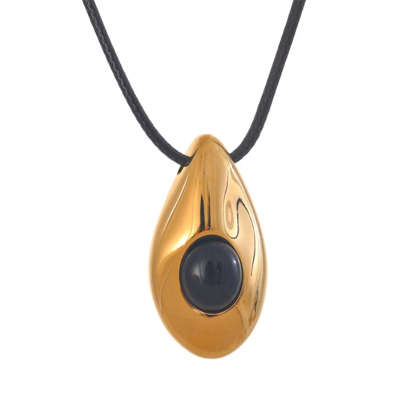 Agate Stone Leather Necklace