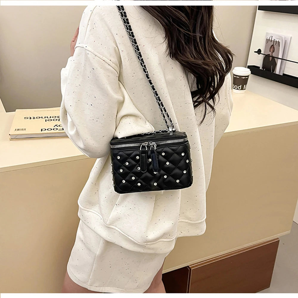 A Chain Leather Handbag. Spring Summer Female Crossbody Bag