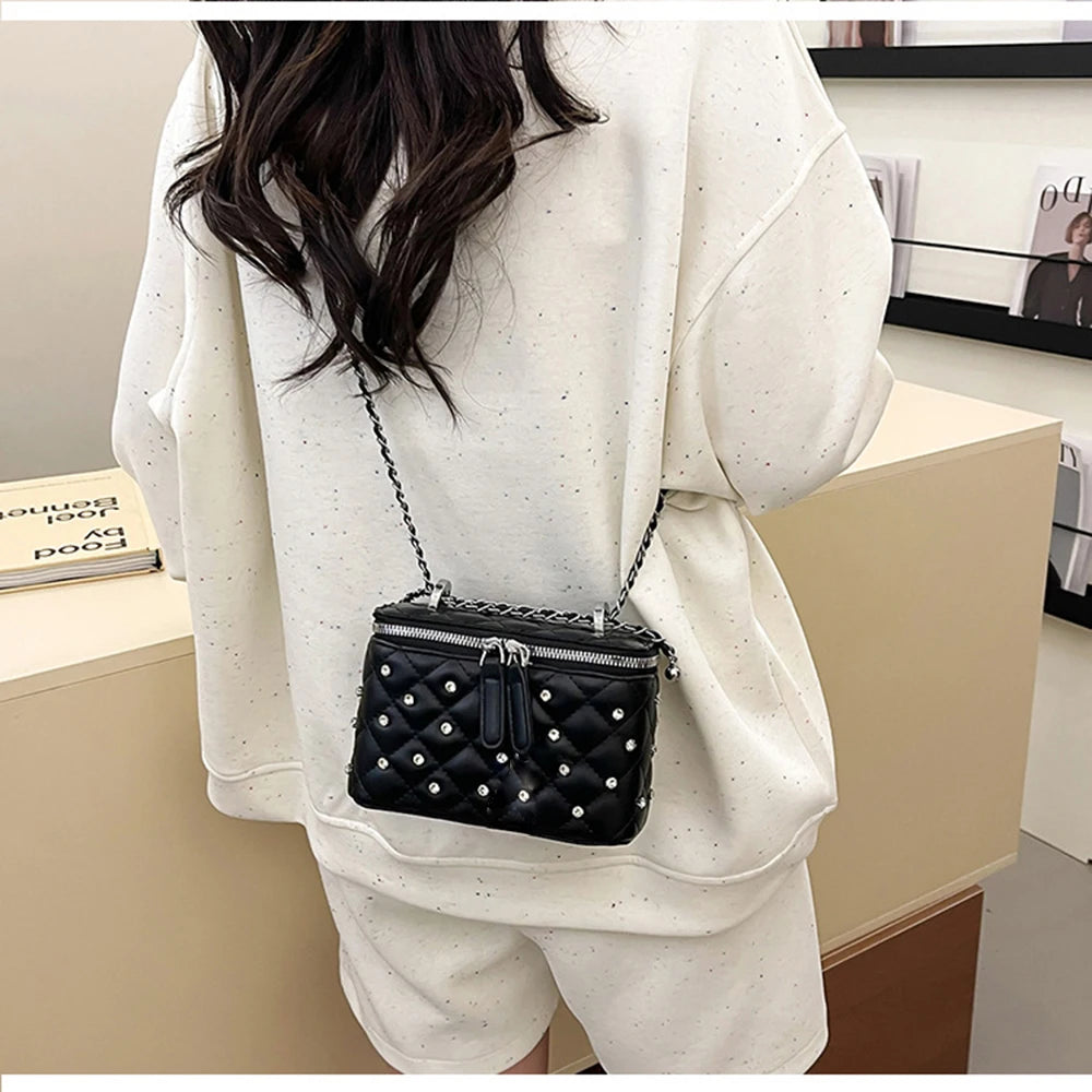 A Chain Leather Handbag. Spring Summer Female Crossbody Bag
