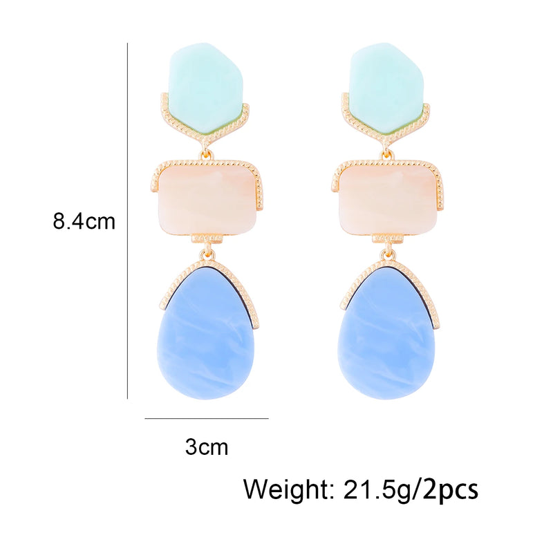 Pastel Resin Drop Earrings