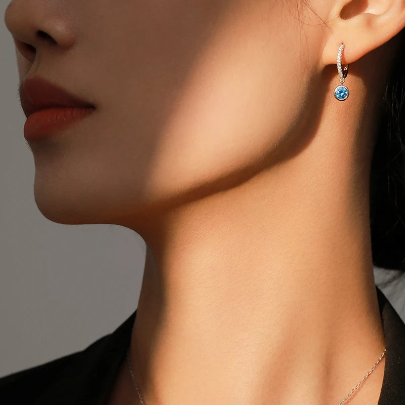 925 Sterling Silver Blue Zirconia Jewelry Set