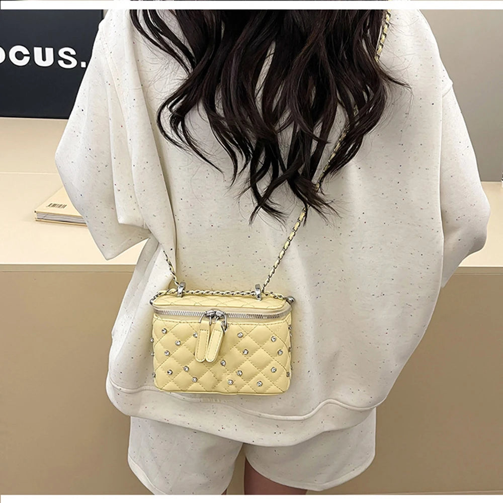 A Chain Leather Handbag. Spring Summer Female Crossbody Bag