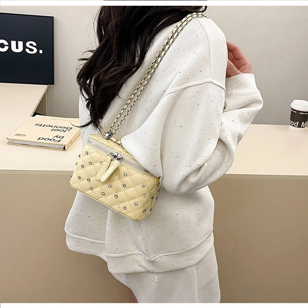 A Chain Leather Handbag. Spring Summer Female Crossbody Bag
