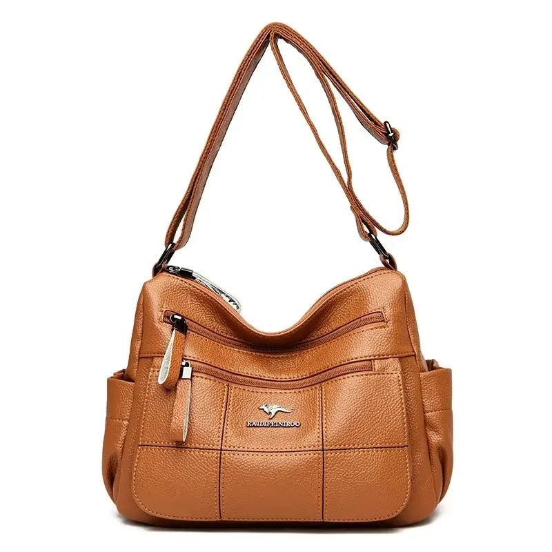 Leather Luxury Handbag. Shoulder Crossbody Handbag