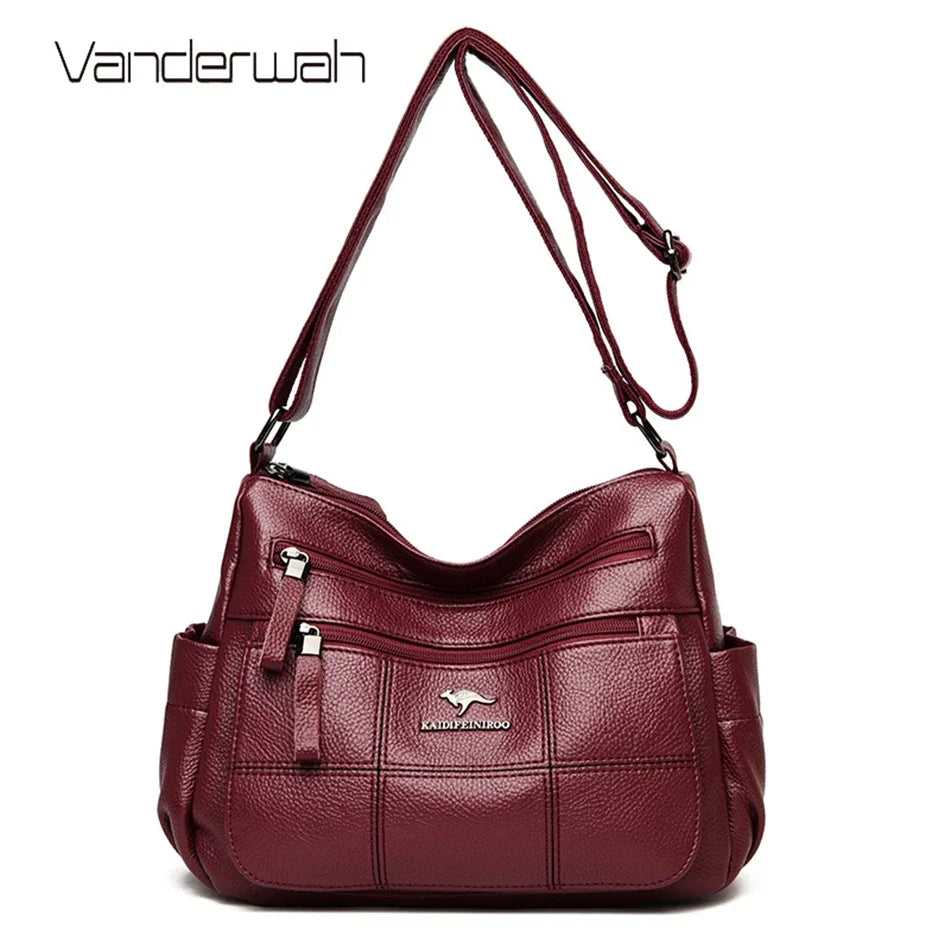 Leather Luxury Handbag. Shoulder Crossbody Handbag