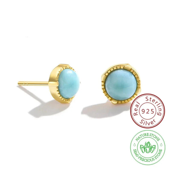 Larimar Stud Earrings