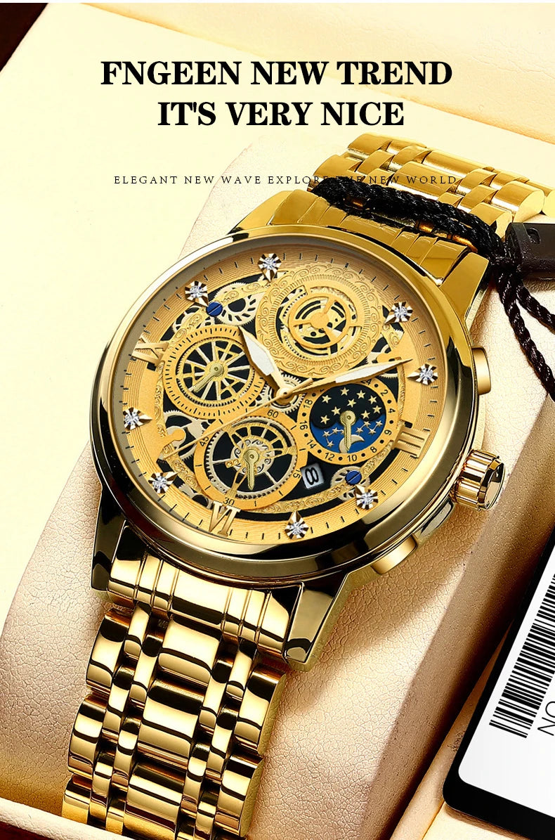 Luxury Fashion Casual Quartz Men's Watch Stainless Steel Strap