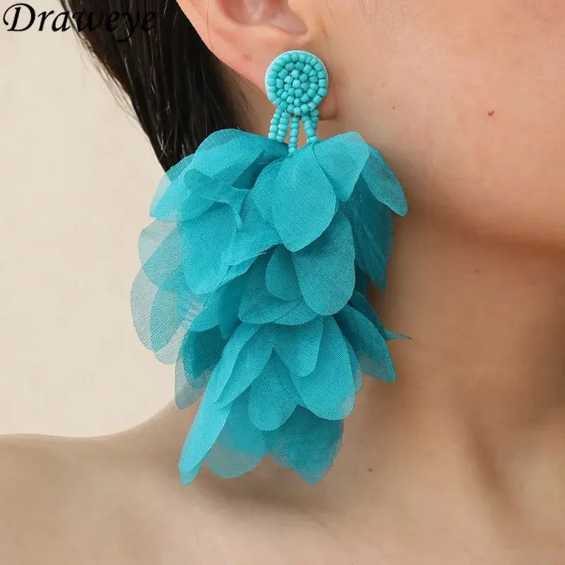 Bohemian Flower Tassel Earrings