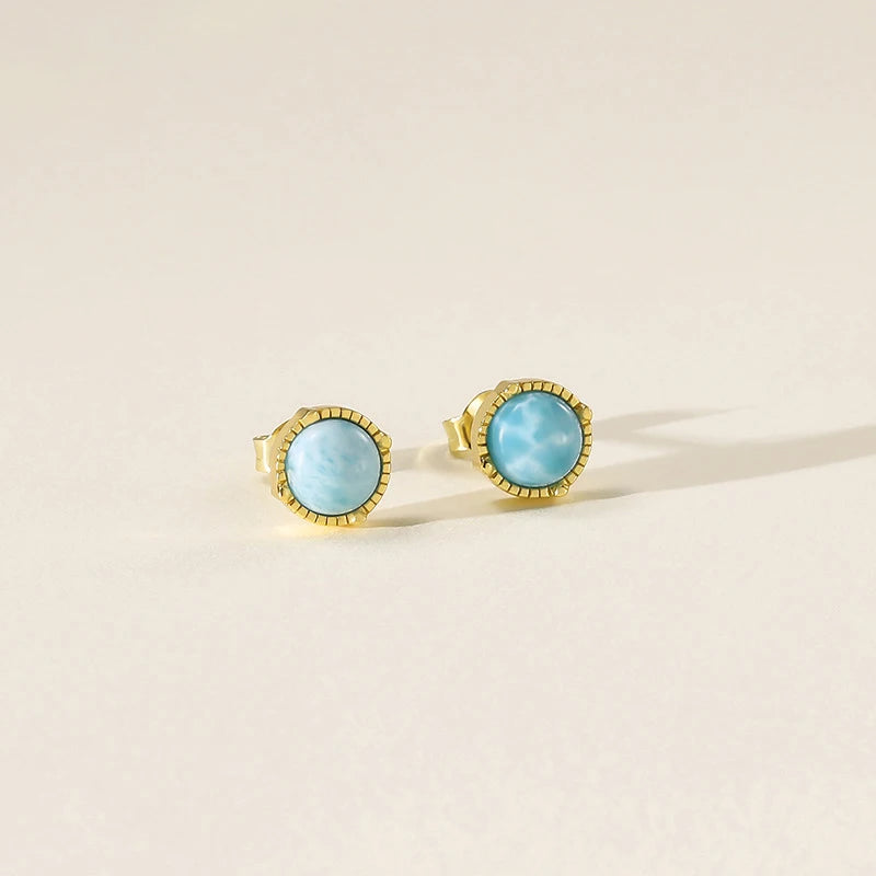 Larimar Stud Earrings