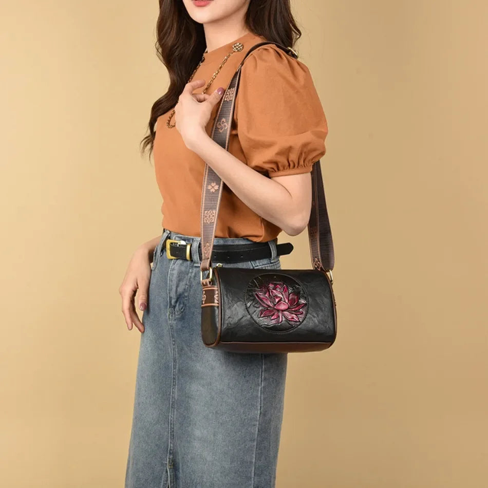 Leather Luxury Handbag. Shoulder Crossbody Handbag