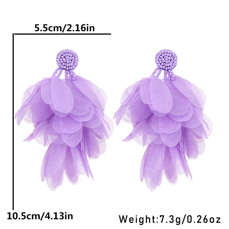 Bohemian Flower Tassel Earrings