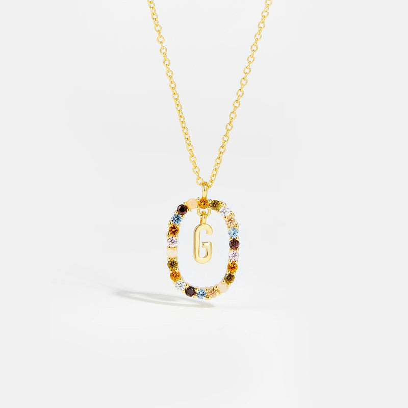 Sterling Gold Letter Pendant Necklace