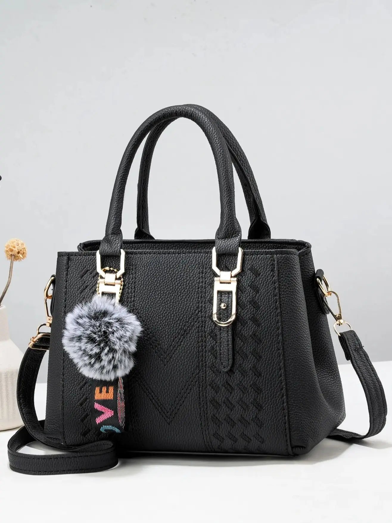 Fashionable large capacity embroidered women's crossbody bag