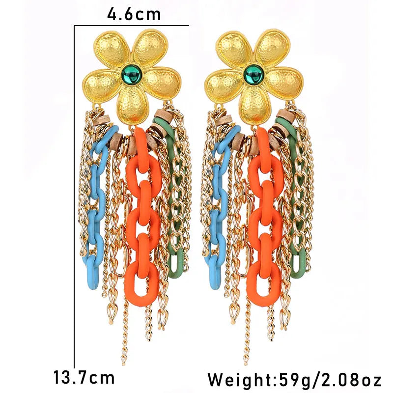 Flower Chain Earring