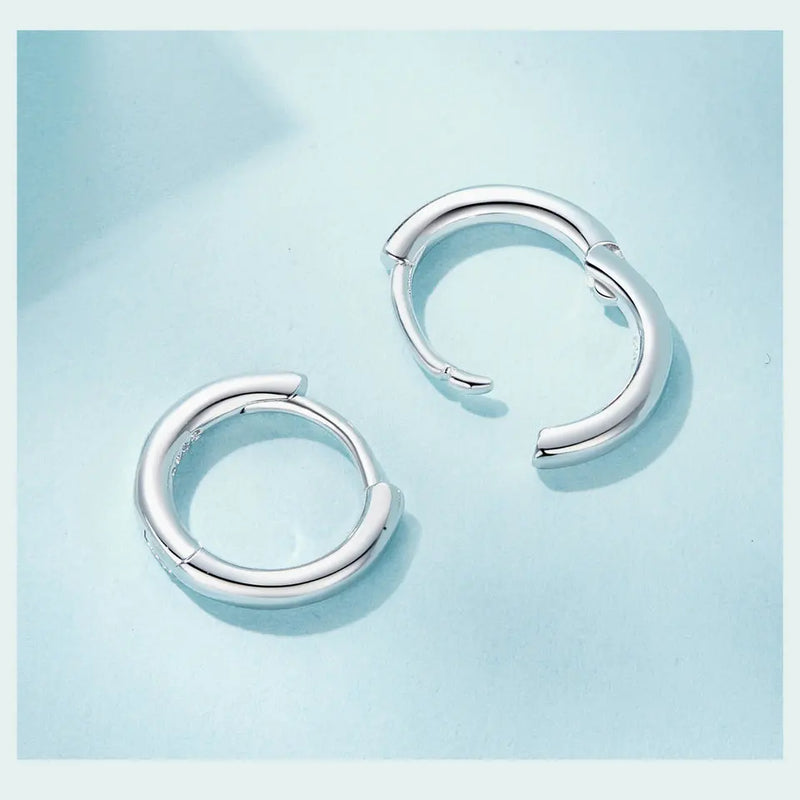 Minimalist Silver Hoop Earrings