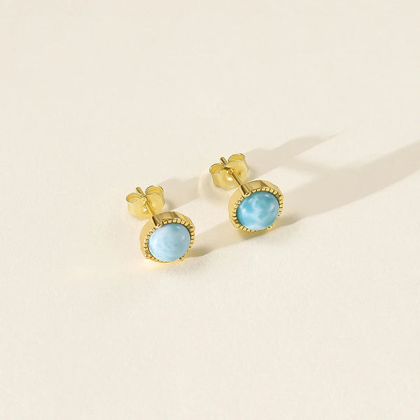 Larimar Stud Earrings