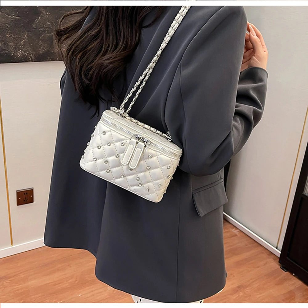 A Chain Leather Handbag. Spring Summer Female Crossbody Bag