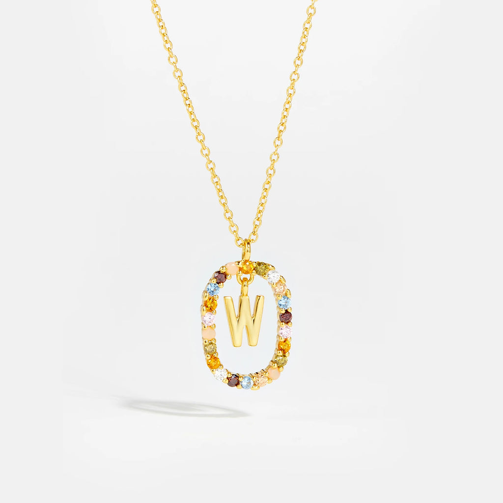 Sterling Gold Letter Pendant Necklace