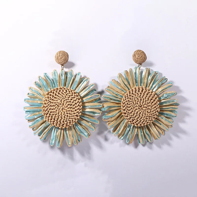 Boho Sunflower Dangle Earrings