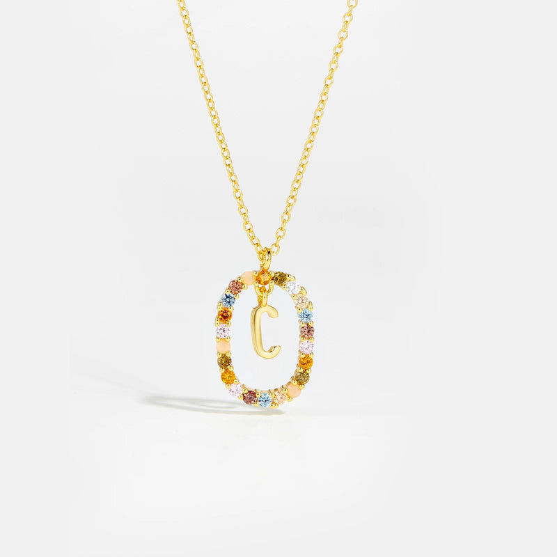 Sterling Gold Letter Pendant Necklace