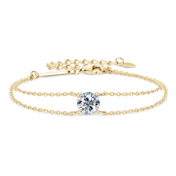 Moissanite Double Chain Bracelet