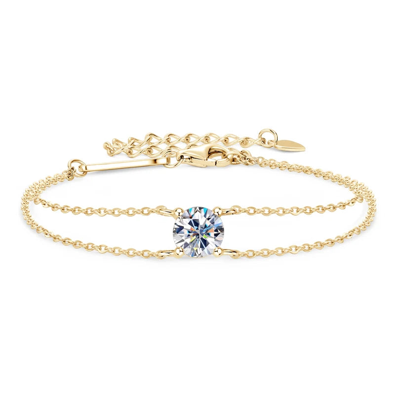 Moissanite Double Chain Bracelet