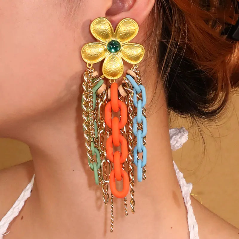 Flower Chain Earring