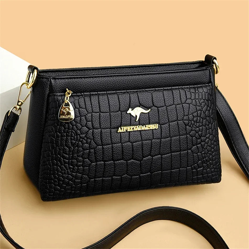 Leather Luxury Handbag. Shoulder Crossbody Handbag