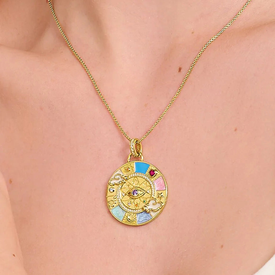 Vintage Wheel of Fortune Pendant