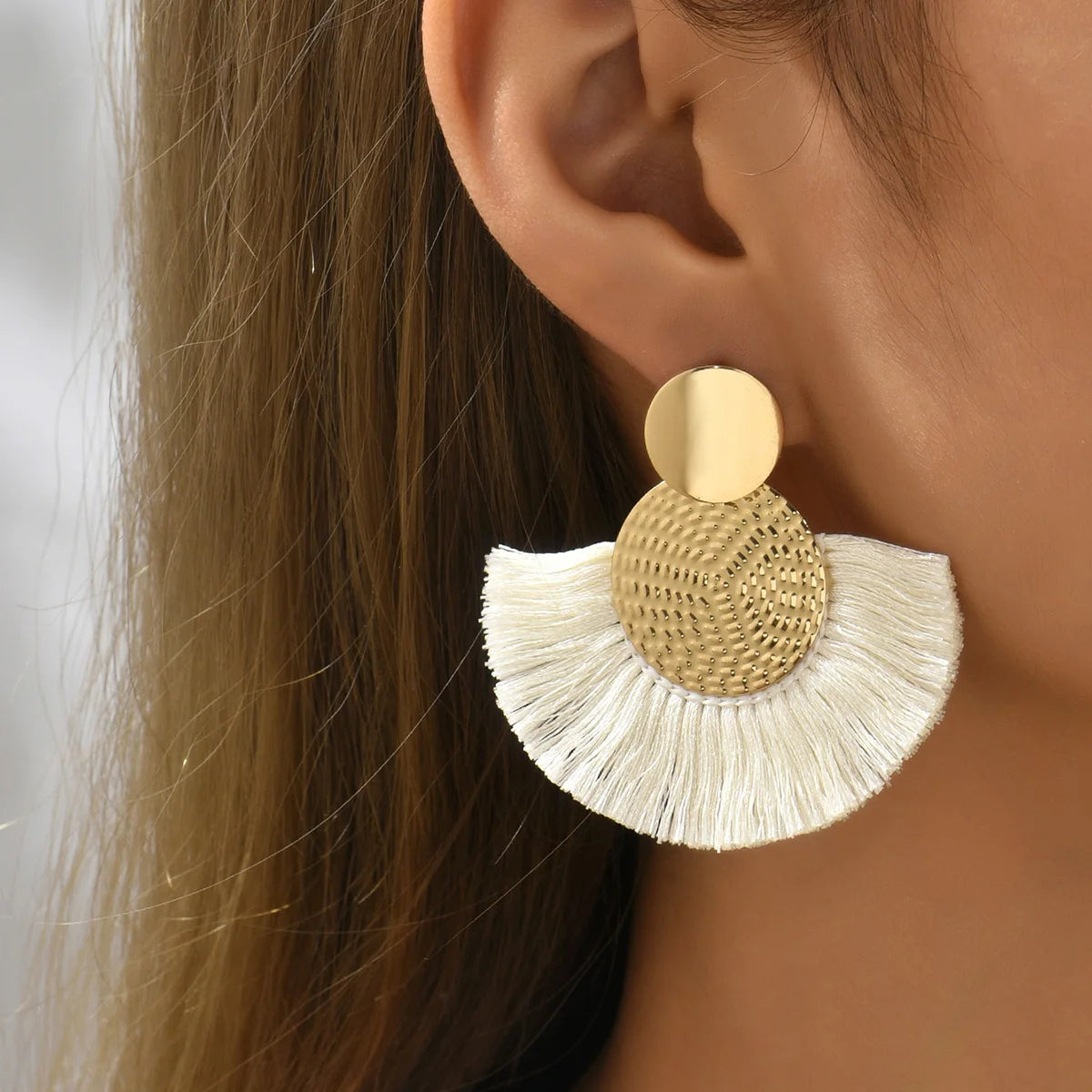 Boho Fan Tassel Earrings