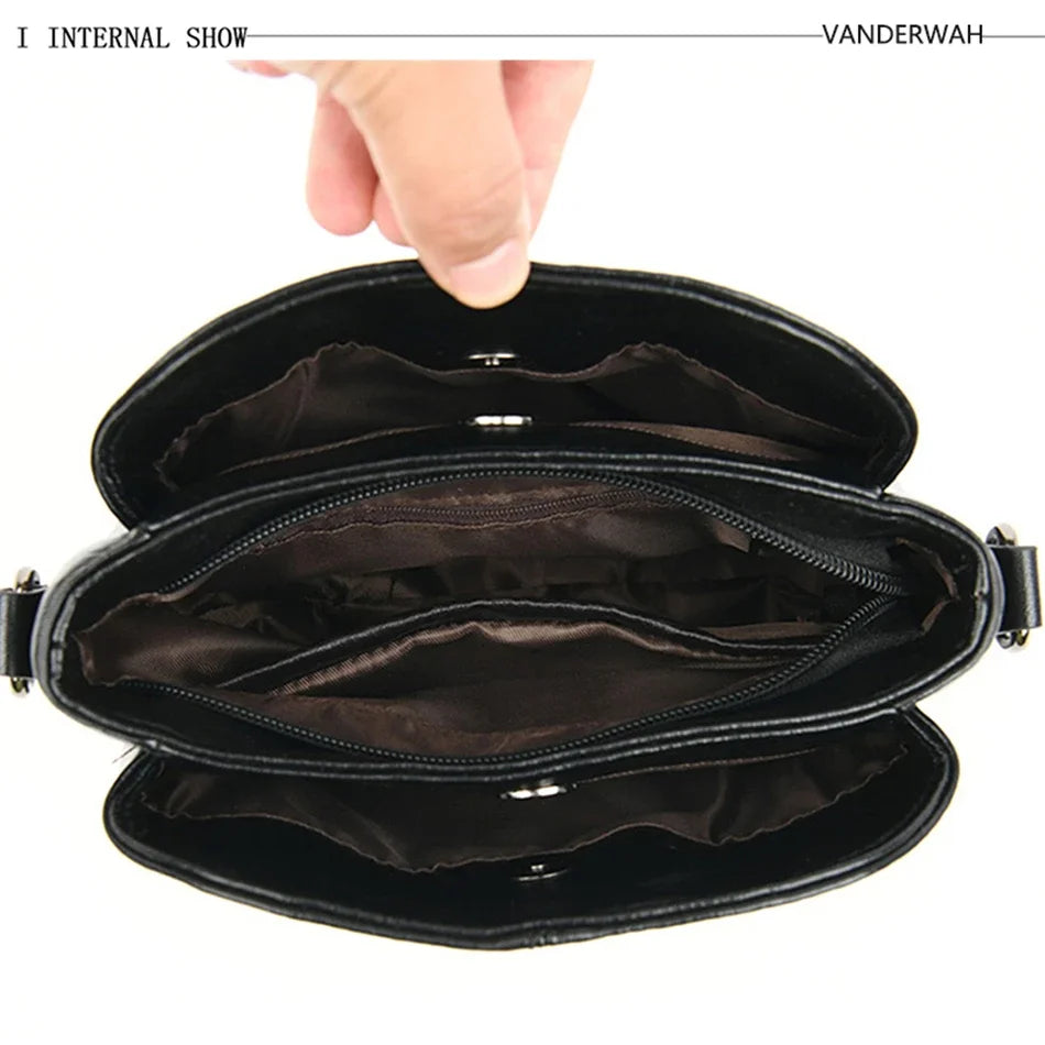 Leather Luxury Handbag. Shoulder Crossbody Handbag