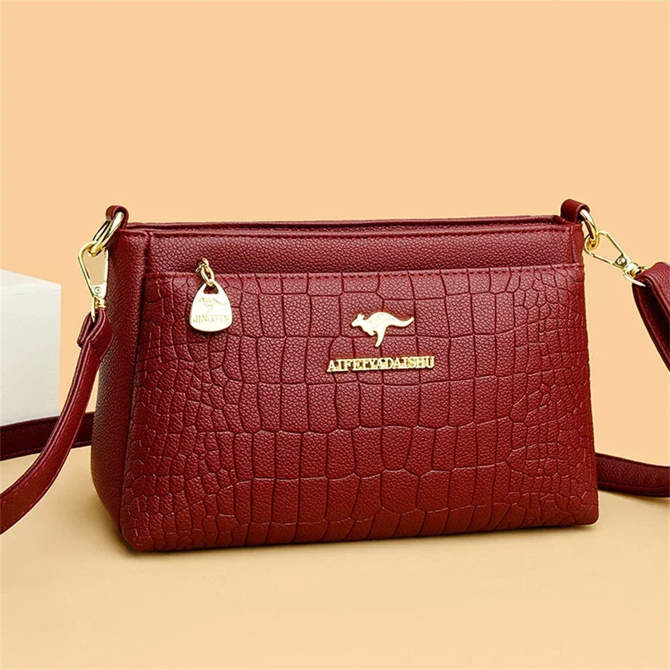 Leather Luxury Handbag. Shoulder Crossbody Handbag