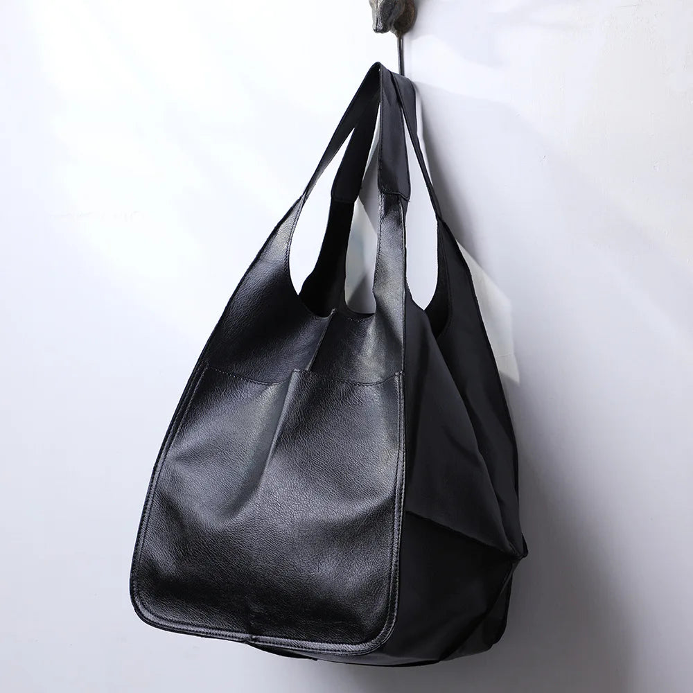 Multifunctional Large Capacity Soft Tote  Luxury Leather Bag