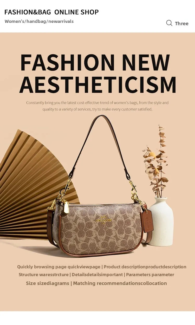 Fashionable Underarm Printed Handbag .High-End Versatile Crossbody bag